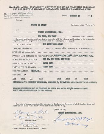 Lot #5412  Actresses Set of (3) Signed Contracts  - Image 3