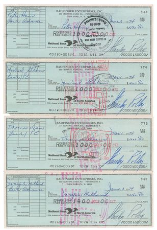 Lot #5162  Badfinger Group of (4) Signed Checks - Image 2