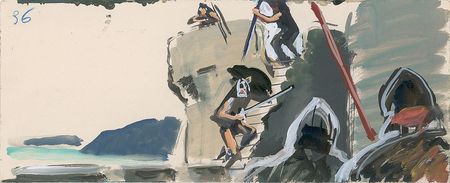 Lot #5355 The Vikings Production Art Storyboard Paintings - Image 2