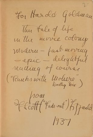 Lot #5525 F. Scott Fitzgerald Signed Book - Image 1