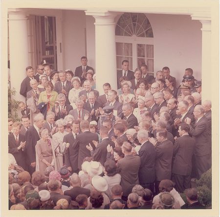 Lot #5554 John F. Kennedy and Gordon Cooper Original Vintage Photograph by Cecil Stoughton - Image 1