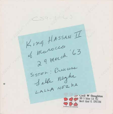 Lot #5552 John and Jaqueline Kennedy and King Hassan II Original Vintage Photograph by Cecil Stoughton - Image 2