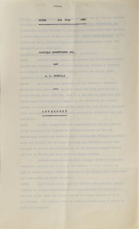 Lot #5374 Cubby Broccoli Signed Dr. No Contract - Image 3