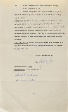 Lot #5374 Cubby Broccoli Signed Dr. No Contract - Image 4