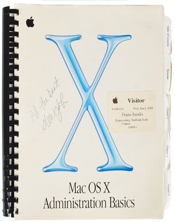 Lot #5003 Steve Jobs Signed Apple Mac OS X Manual