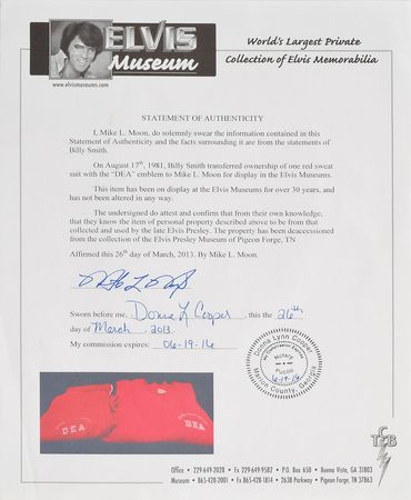 Lot #5078 Elvis Presley's DEA Sweatsuit - Image 3