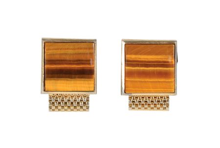 Lot #5074 Elvis Presley's Tiger Eyes Cufflinks