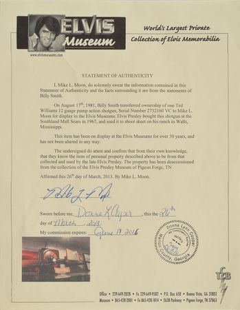 Lot #5071 Elvis Presley's 12-Gauge Shotgun - Image 6