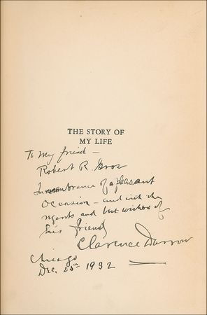 Lot #340 Clarence Darrow: An autobiographical account of Darrow?s legendary life - Image 1