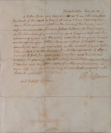 Lot #51 Thomas Jefferson: “So few are now who were fellow laborers in the struggle for the liberation of our country” - Image 2