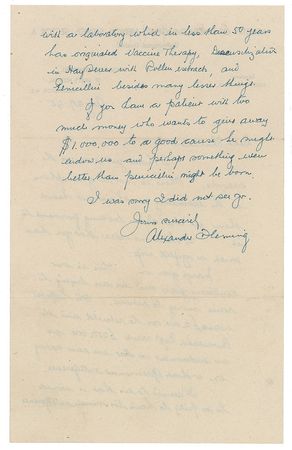 Lot #276 Alexander Fleming: “Perhaps something even better than penicillin might be born” - Image 2