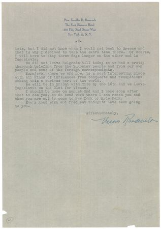 Lot #166 Eleanor Roosevelt: From Communist China to Belgrade, Roosevelt reflects on “what a really foolishly divided world we live in” - Image 2