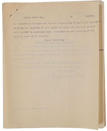 Lot #312 Titanic: The claim of an American ?passenger on board the unfortunate ?Titanic?? - Image 2