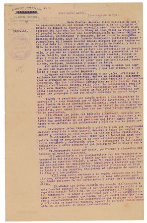 Lot #297 Emiliano Zapata: Zapata fears a new revolutionary faction: “They will be beaten and expelled by force of arms as if dealing with a Carrancista force” - Image 2