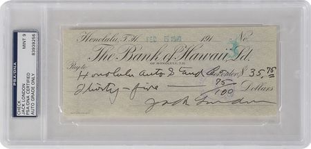 Lot #643 Jack London Check - Image 1