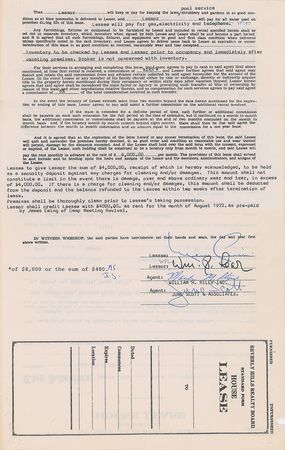 Lot #436 William P. Lear Signed Document - Image 1