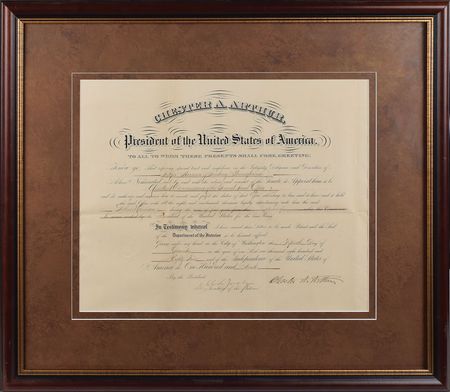 Lot #154 Chester A. Arthur Signed Document - Image 1