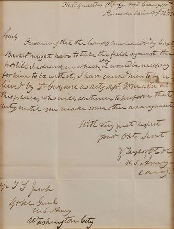 Lot #137 Zachary Taylor: Taylor forwards news of a captain ready to 
