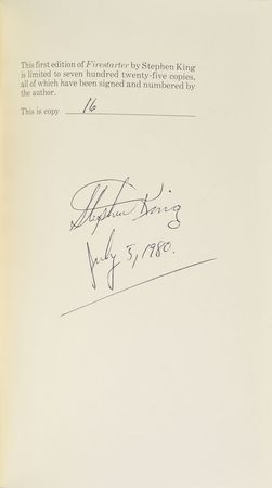 Lot #105 Stephen King: Firestarter Signed Book: Scarce limited Phantasia Press edition of King's Firestarter - Image 3