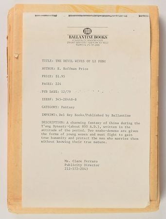 Lot #104 E. Hoffmann Price: The Devil Wives of Li Fong Galley Proof - Image 2