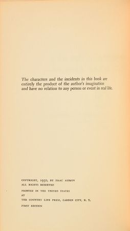 Lot #109 Isaac Asimov: Pebble in the Sky First Edition Book Book - Image 2