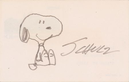 Lot #566 Charles Schulz: Wonderful Snoopy sketch by Schulz - Image 1