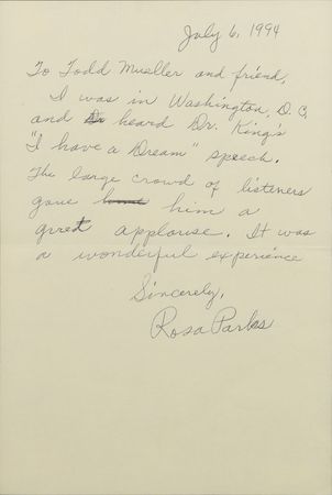 Lot #261 Rosa Parks: 