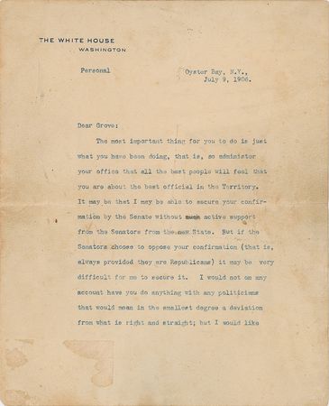 Lot #162 Theodore Roosevelt: 