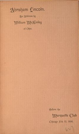 Lot #221 William McKinley Pamphlet - Image 1