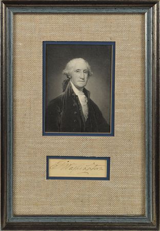 Lot #121 George Washington: Beautiful framed Washington signature - Image 1