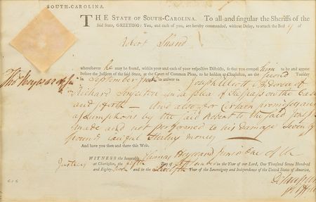 Lot #251 Thomas Heyward, Jr Signed Document - Image 2