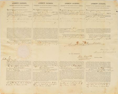 Lot #133 Andrew Jackson: President Jackson dispatches 