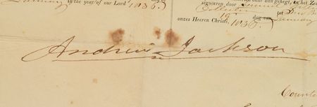 Lot #133 Andrew Jackson: President Jackson dispatches 