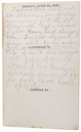 Lot #402 Francis A. Clary: Remarkable 1863 Civil War journal from a sergeant killed in action: ?All prepared for the attack of Port Hudson at early dawn? - Image 2