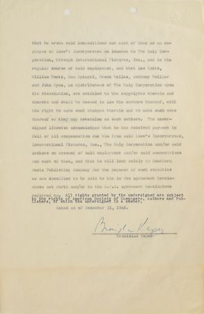 Lot #988 Orson Welles Signed Document - Image 2