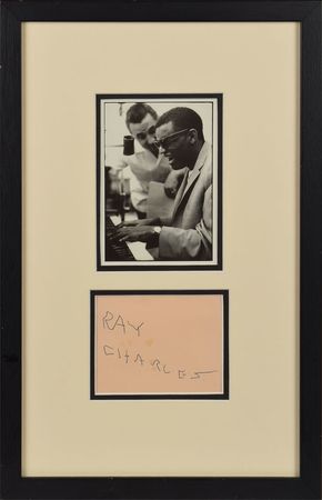 Lot #668 Ray Charles: Immensely rare signature of soul icon Ray Charles - Image 1