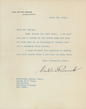 Lot #169 Franklin D. Roosevelt Typed Letter Signed - Image 1