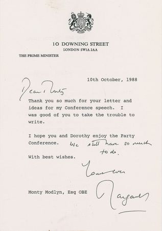 Lot #396 Margaret Thatcher - Image 1