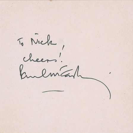 Lot #680 Beatles: Paul McCartney Greeting Card - Image 1