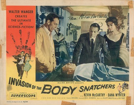 Lot #32 Invasion of the Body Snatchers Signed Photo and Lobby Card Lobby Card and Signed Photograph - Image 1