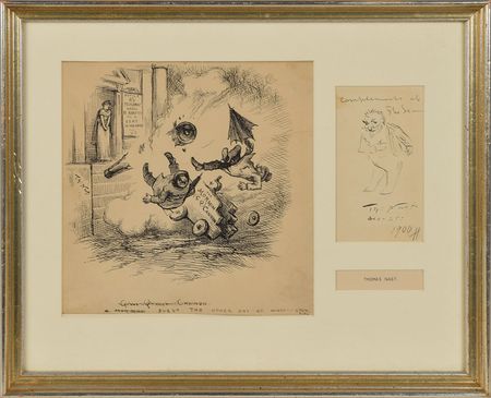 Lot #533 Thomas Nast: Original Harper's Weekly political cartoon by Thomas Nast - Image 1