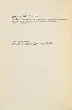 Lot #101 Frank Herbert: Dune Signed Book Book - Image 2