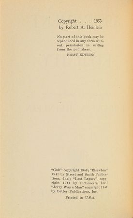 Lot #98 Robert Heinlein: Assignment in Eternity First Edition Book - Image 2