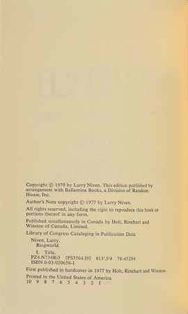 Lot #103 Larry Niven: Ringworld Signed Book - Image 3