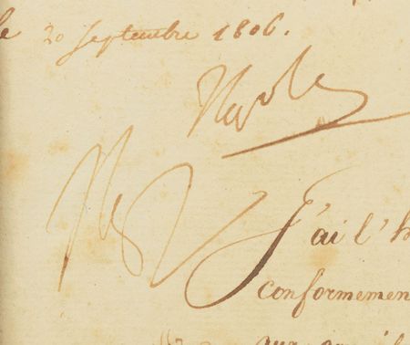 Lot #415 Napoleon: Unusual twice-signed 1806 military document, endorsed in Napoleon's hand - Image 3