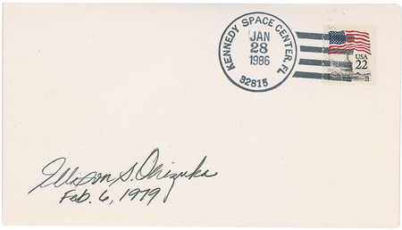 Lot #468 Challenger: Postal covers signed by the Challenger crew - Image 1