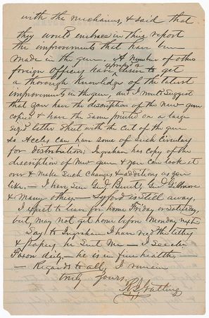 Lot #278 Richard Gatling: Pitching his newly improved gun at the historic Centennial Exposition of 1876: “I explained the gun fully to them & they expressed themselves as highly pleased with the mechanics” - Image 2