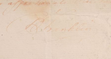 Lot #247 Benjamin Franklin: Rare twice-signed handwritten letter home from England while fighting the 1765 Stamp Act - Image 5