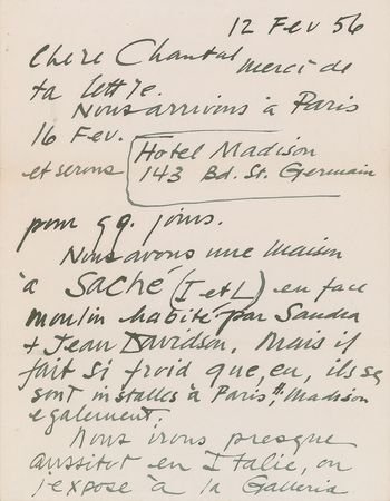 Lot #523 Alexander Calder Handwritten Letter Signed - Image 1