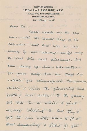 Lot #601 Dashiell Hammett: As WWII draws to a close, Sgt. Hammet writes that he's eager to 